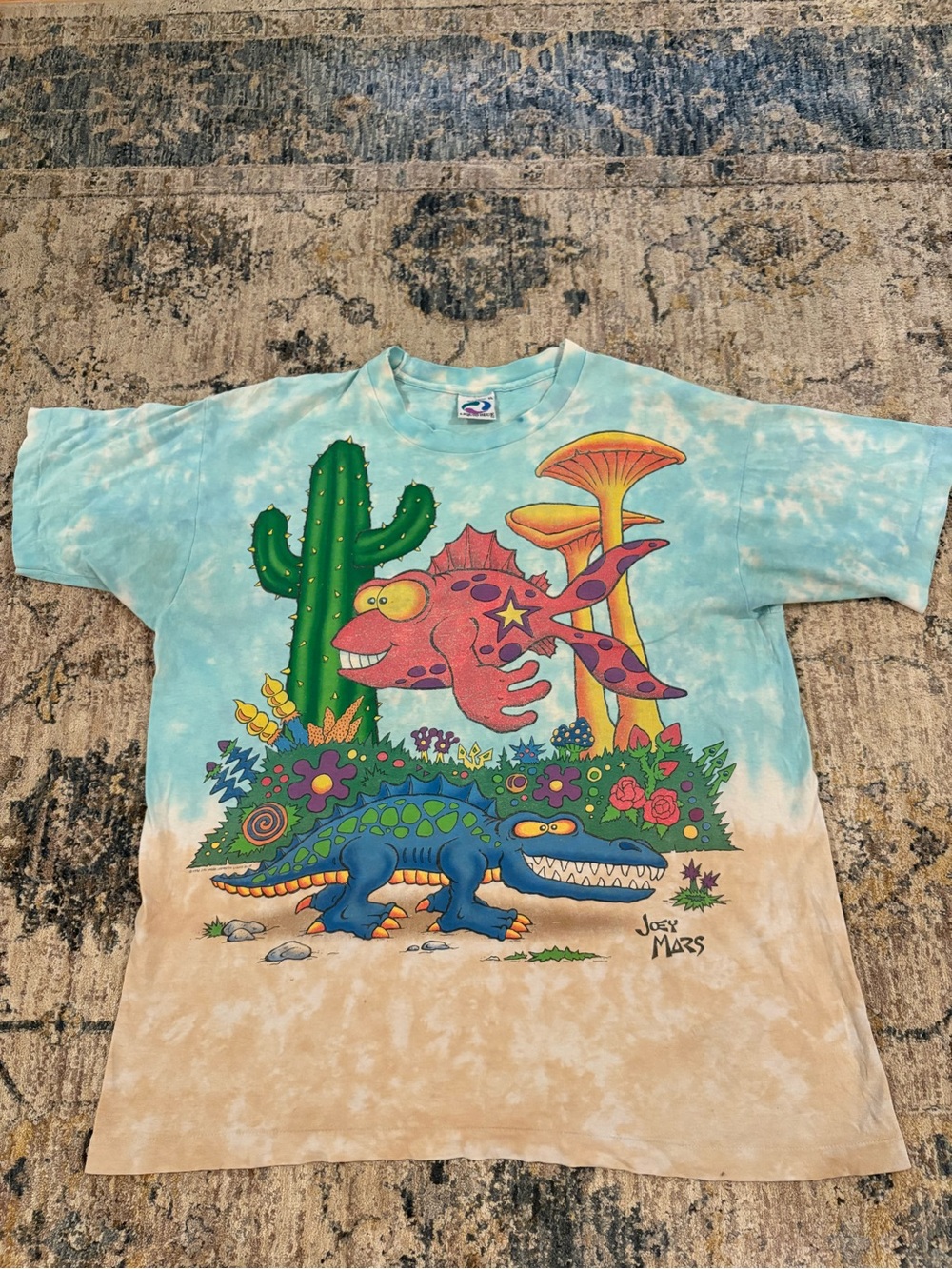 Vintage Liquid Blue Joey Mars Paleon Shirt XL 1992 Enchanted Rainforest Zidzoii